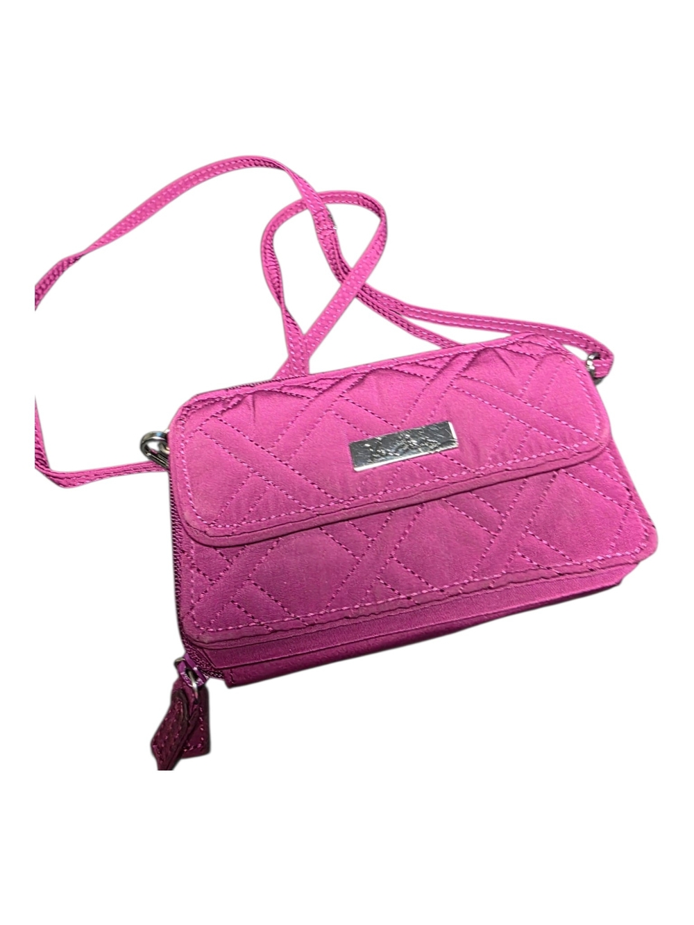 Vera Bradley Quilted All-In-One Crossbody Wallet Bag Pink Fuchsia
